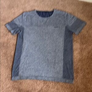 Craft Men’s Blue Striped Blue Heathered Wicking Shirt Size XL